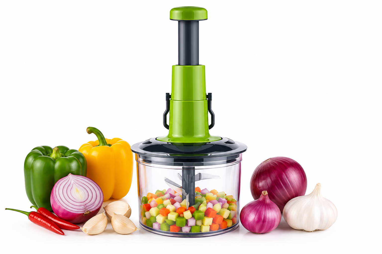 Hand-Press Vegetable & Fruit Chopper