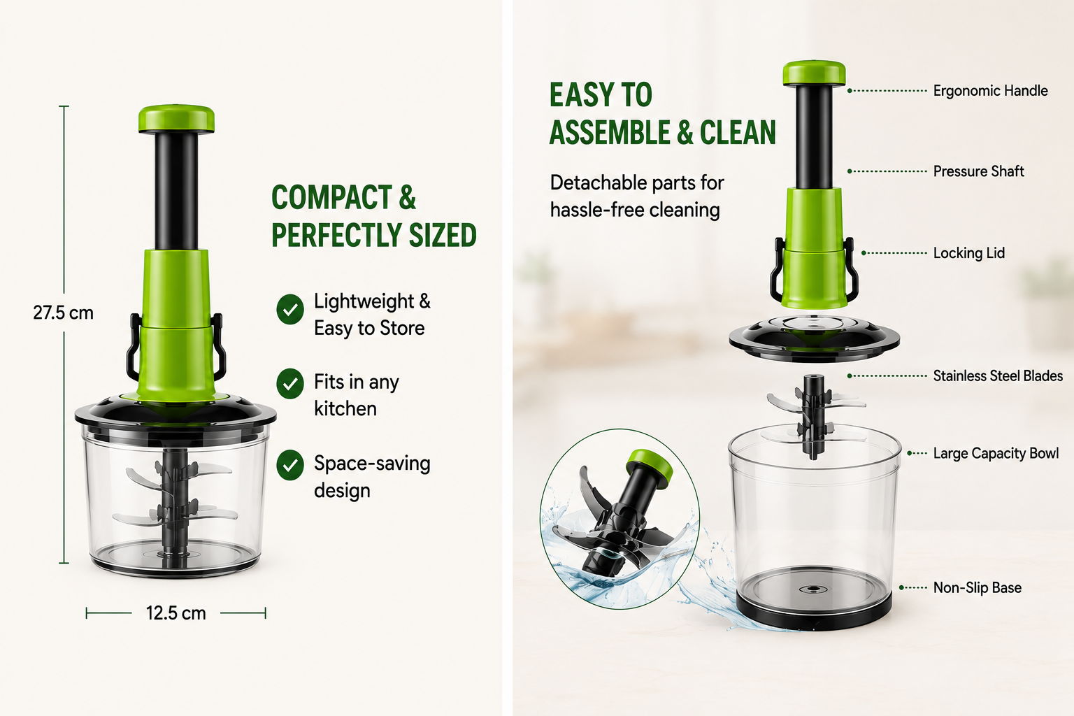 Hand-Press Vegetable & Fruit Chopper